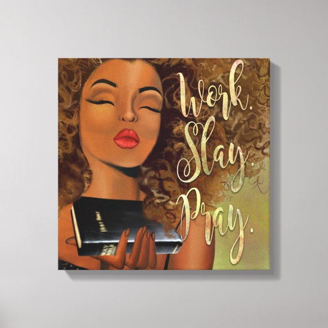 Lienzo Work.Slay. Reza. Afirmación (Anverso)