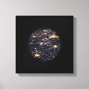 Lienzo World Wide Web of Light Network Canvas Print