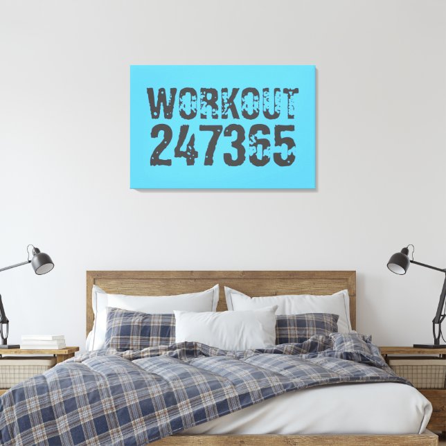 Lienzo Worn out and scratched text Workout 247365 blue (Insitu(Dormitorio))