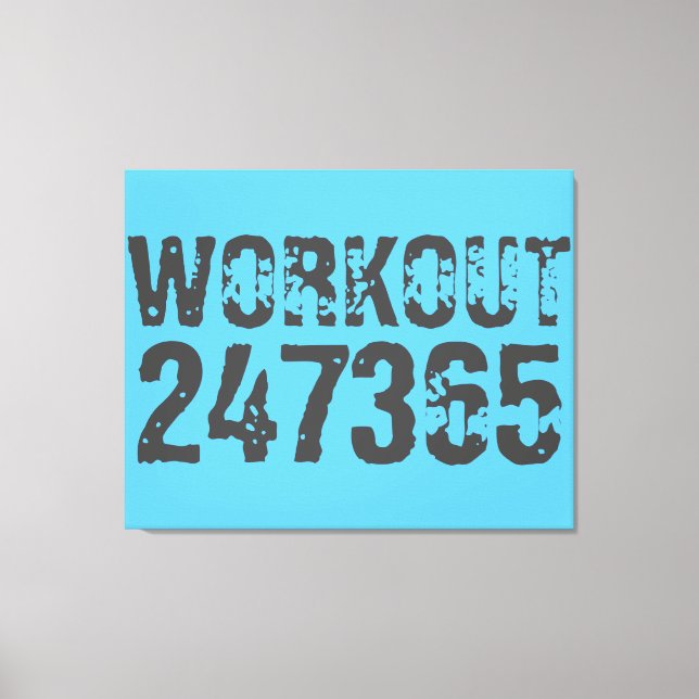 Lienzo Worn out and scratched text Workout 247365 blue (Anverso)