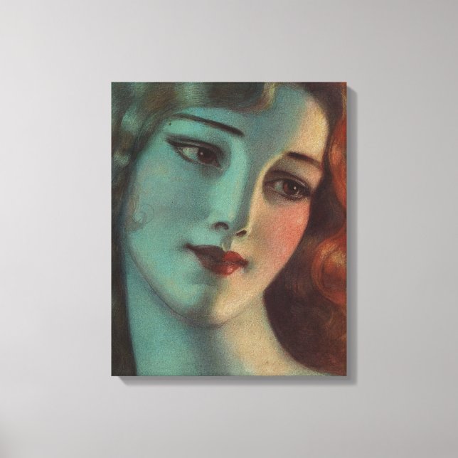 Lienzo WT Benda Hermoso Art Deco Lady Diptych (Anverso)