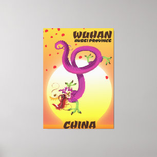 Lienzo Wuhan provincia de Hubei dragón de china