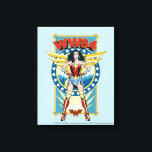 Lienzo WW84 | Retro Comic Wonder Woman Character Badge<br><div class="desc">Wonder Woman (1984) | A retro comic book style badge of Wonder Woman featuring "WW84" written overhead.</div>