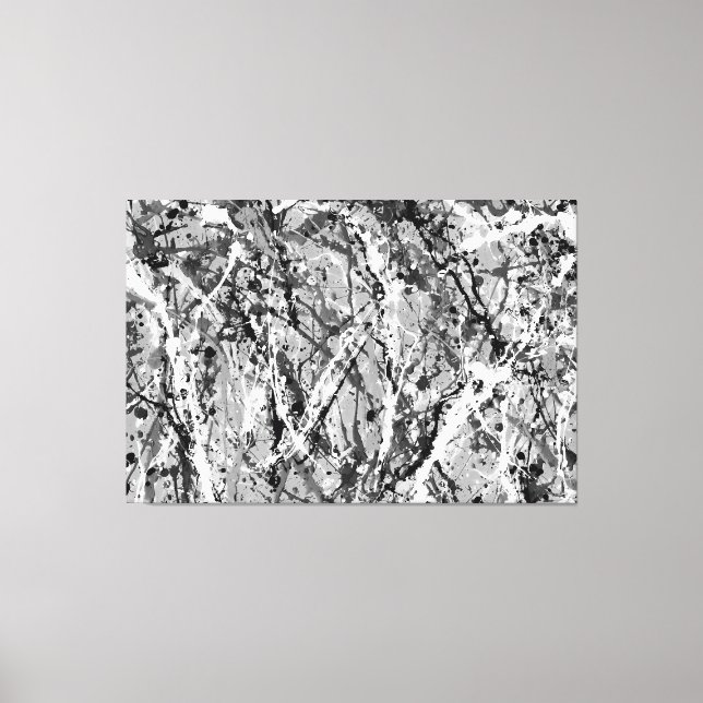 Lienzo XLIX EN BLANCO Y NEGRO - Pintura de acción -Resume (Anverso)