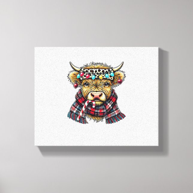 Lienzo xmas asombrosas vacas de montaña luz _1 (Anverso)