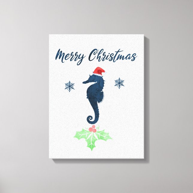Lienzo Xmas Seahorse (Anverso)