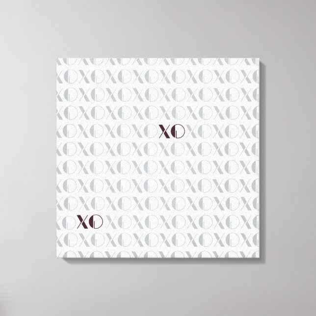 Lienzo XOXO gris y rojo (Anverso)