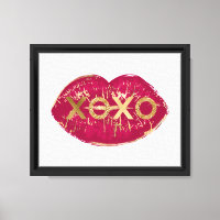 XOXO, Purpurina de oro de los labios rojos del bes