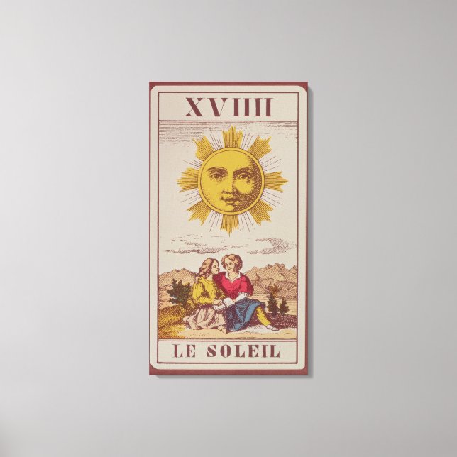 Lienzo XVIIII Le Soleil, tarjeta tarot francesa del Sol (Anverso)