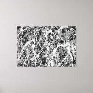 Lienzo XXIII BLANCO Y NEGRO - Pintura de acción - Resumen