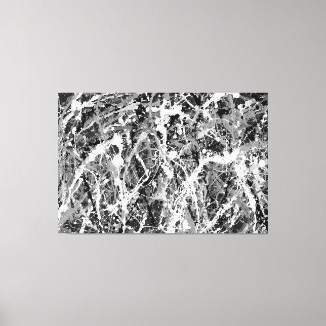 Lienzo XXIII BLANCO Y NEGRO - Pintura de acción - Resumen (Anverso)