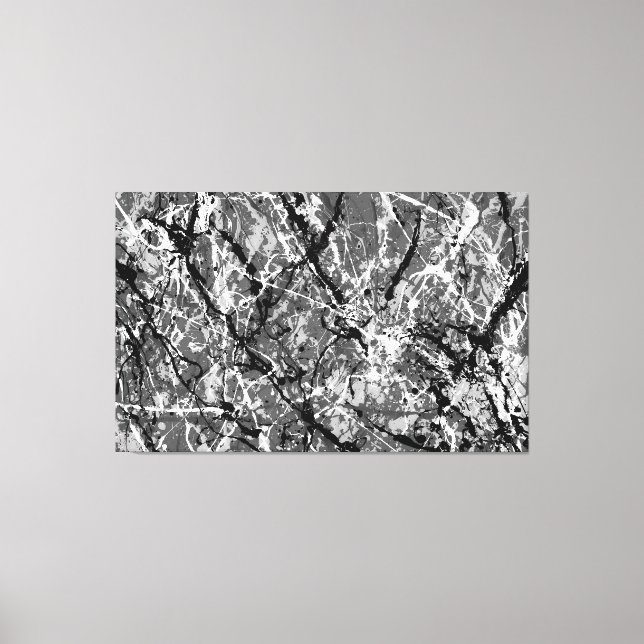 Lienzo XXIV BLANCO Y NEGRO - Pintura de acción - Resumen- (Anverso)