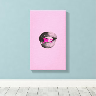 Lienzo Y2K Lips Portrait – Glossy Aesthetic Pop Art Print