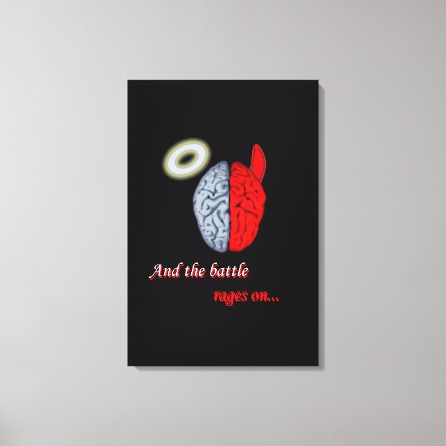 Lienzo Y la batalla continúa (el bien contra el mal) (Anverso)