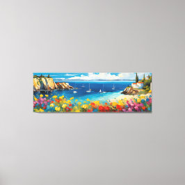 Lienzo Yates y flores mediterráneos en el gran paisaje ma