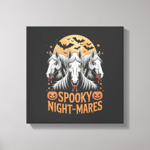 Lienzo Yeguas de Halloween Noche Espeluznante