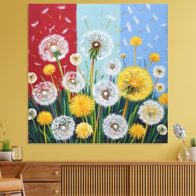 Lienzo Yellow and White Dandelions  (Insitu (Sala de estar))