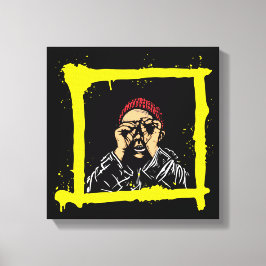 Lienzo Yellow Brown Red Colorful Graffiti Illustration