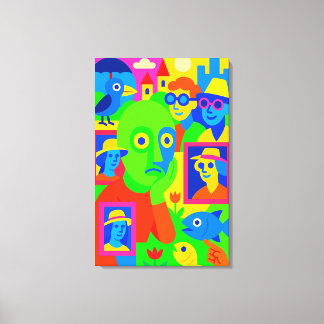Lienzo Yellow Green Fish Face