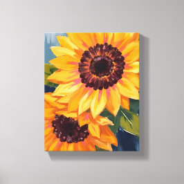 Lienzo Yellow Sunflowers | Watercolor Floral Painting