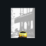Lienzo Yellow Taxi Nyc New York City Brooklyn Bridge<br><div class="desc">Taxi Amarillo Nyc New York City Brooklyn Bridge Pop Art Canvas Art Print.</div>