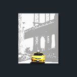 Lienzo Yellow Taxi Nyc New York City Brooklyn Bridge<br><div class="desc">Taxi Amarillo Nyc New York City Brooklyn Bridge Pop Art Canvas Art Print.</div>