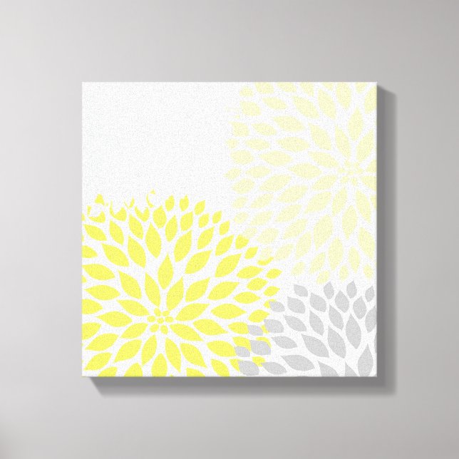 Lienzo Yellow y Gray Dahlia Square Wall Art (Anverso)
