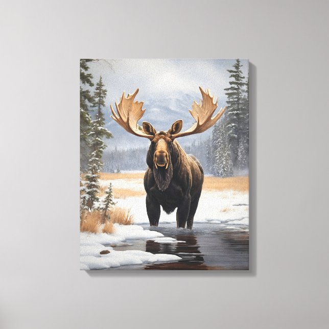 Lienzo Yellowstone Moose Canvas Art (Anverso)