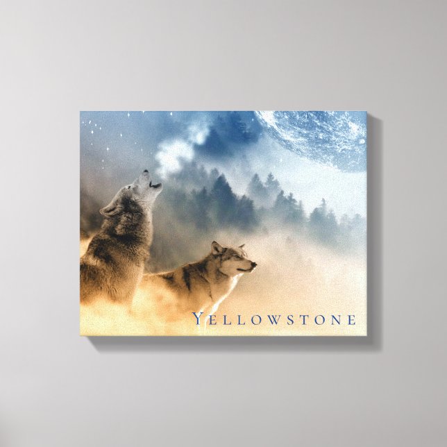 Lienzo Yellowstone Park Wolves Canvas Art (Anverso)