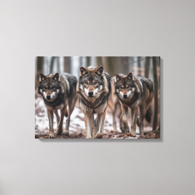 Lienzo Yellowstone Wolves Canvas Art (Anverso)