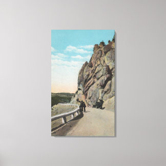 Lienzo Yellowstone, WYVacationers, auto viejo, cerca