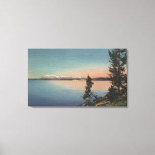 Lienzo Yellowstone, WYView de Mt. Sheridan y Y. Lake