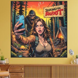 Lienzo Yeti Bigfoot Sasquatch Selfie Monte Everest Neon