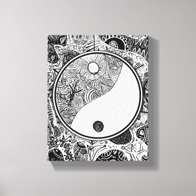 Lienzo Yin Yang Alternativo Trabajo Circular (Anverso)