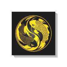 Yin Yang Koi Fish amarillo y negro