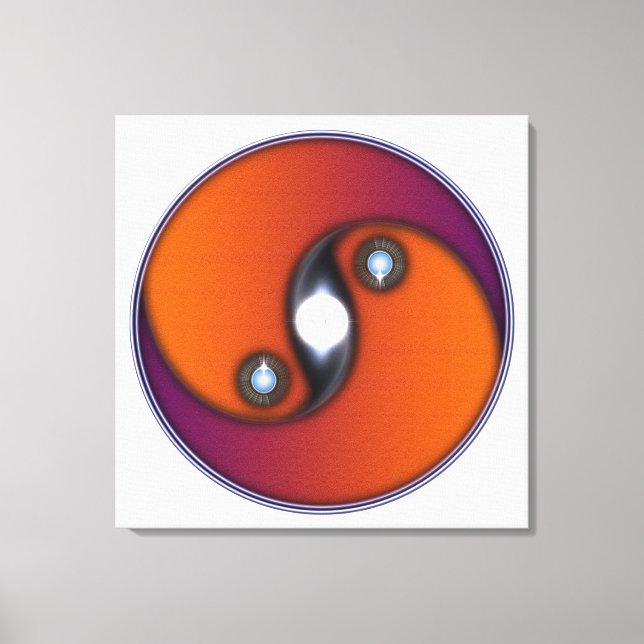 Lienzo Yin Yang Sun Naranja Violet (Anverso)