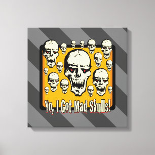 Lienzo Yo Tengo Calaveras Mad Marco Gfx Rayas Gris