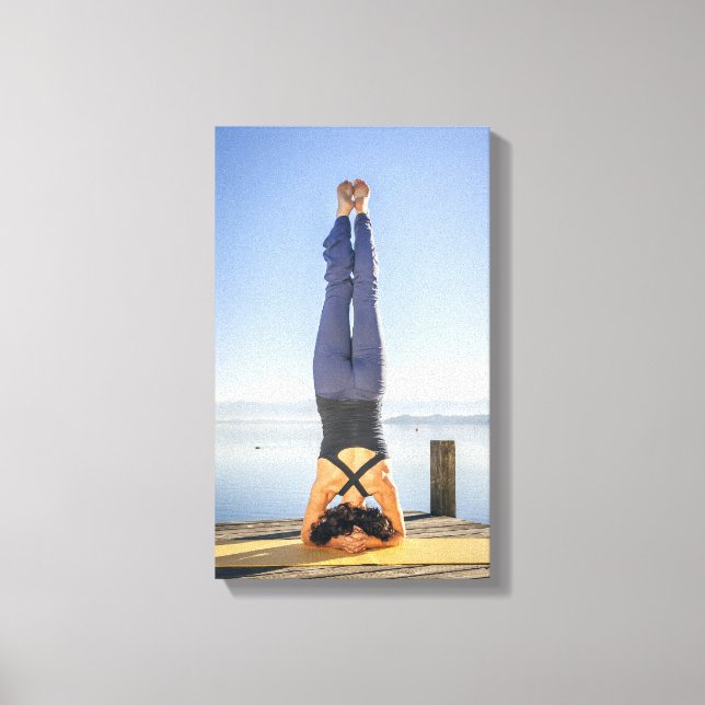 Lienzo Yoga en el lago (Anverso)