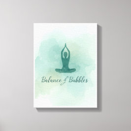 Lienzo Yoga Equilibrio y Burbujas para Fiesta de Yoga