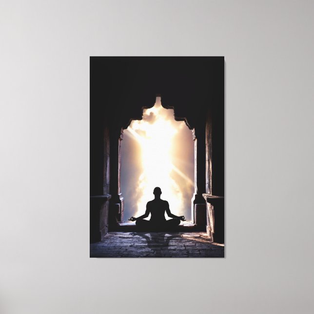 Lienzo Yogi en plena meditación zen yoga chakra energía (Anverso)