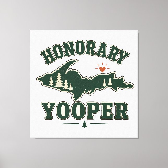 Lienzo Yooper Honorario - Península Superior de Michigan (Anverso)