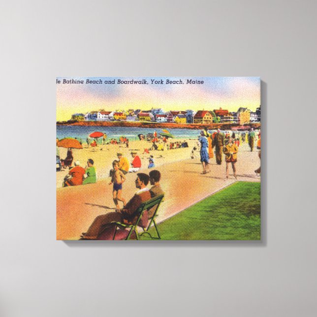 Lienzo York Beach View of Concordville Beach & (Anverso)