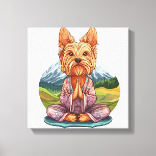 Lienzo Yorkie de yoga � Perro divertido meditando