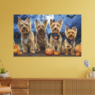 Lienzo Yorkipoo Halloween Espeluznante