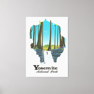 Lienzo Yosemite National Park USA Map