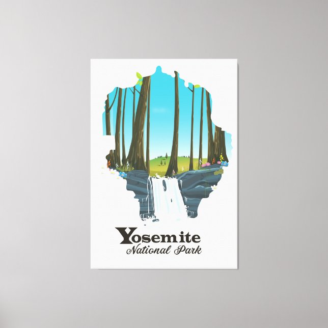 Lienzo Yosemite National Park USA Map (Anverso)