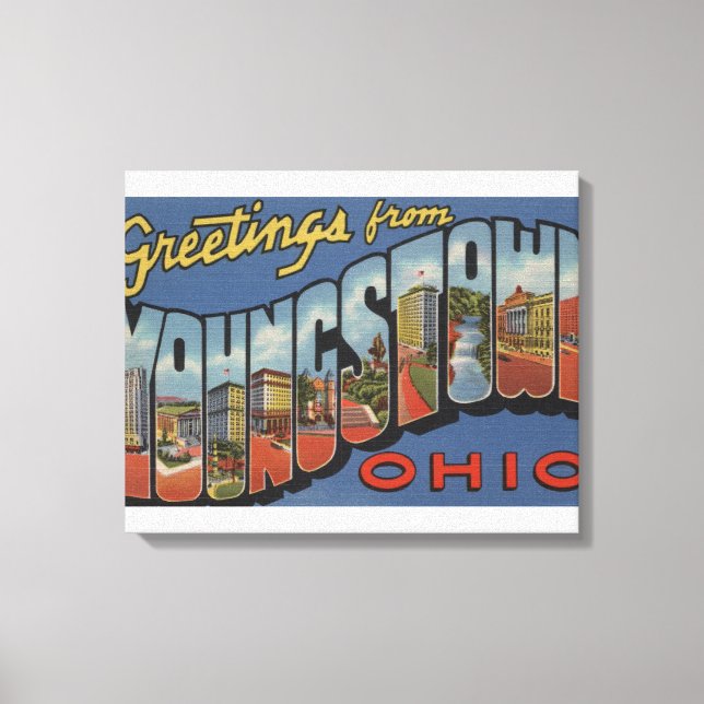 Lienzo Youngstown, Ohio - Escenas de letras grandes (Anverso)