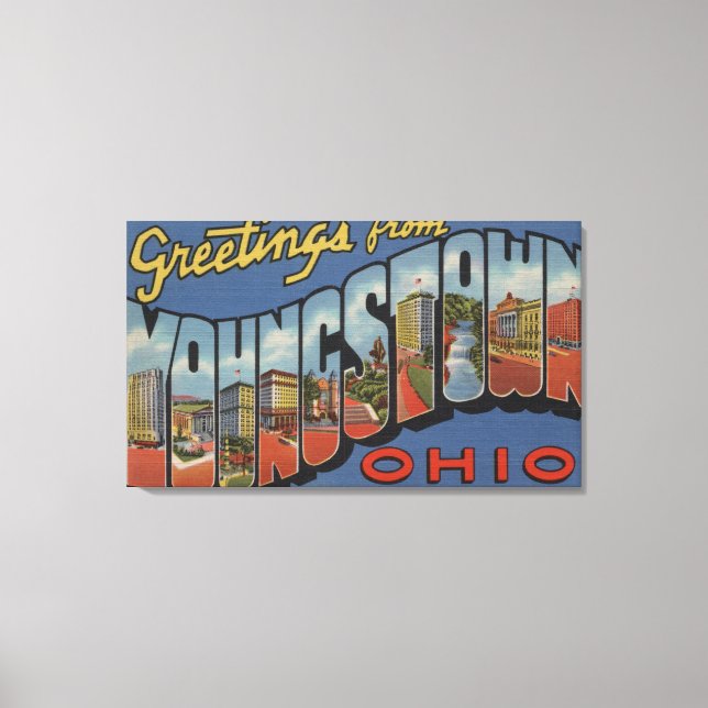 Lienzo Youngstown, Ohio - Escenas de letras grandes (Anverso)