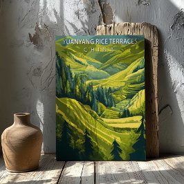 Lienzo Yuanyang Rice Terraces China Travel Poster Canvas