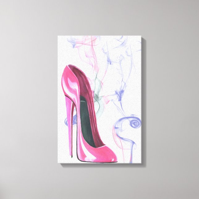 Lienzo Zapato de Stiletto rosa de Smokin' (Anverso)